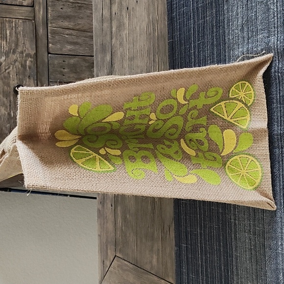 NEW Trader Joe's Lemon Jute Tote Bag SET 2 - Picture 3 of 10